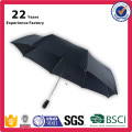 Paraguas automático promocional de la lluvia negra de Pongee abierto cerca con diseño modificado para requisitos particulares